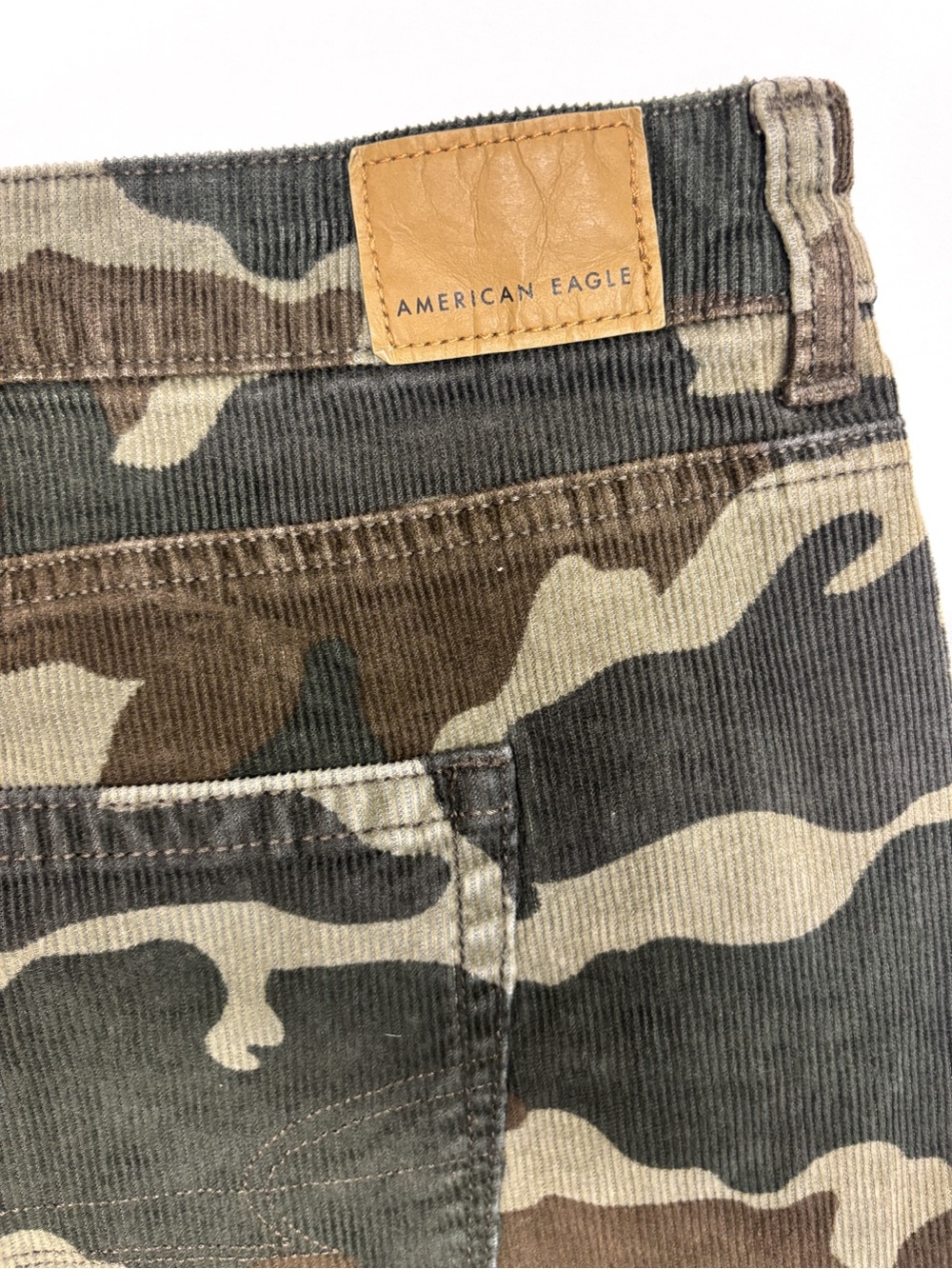 American Eagle Outfitters Women's Corduroy Camo Pants - Green, Brown, Tan - Picture 2 of 6